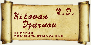 Milovan Džurnov vizit kartica